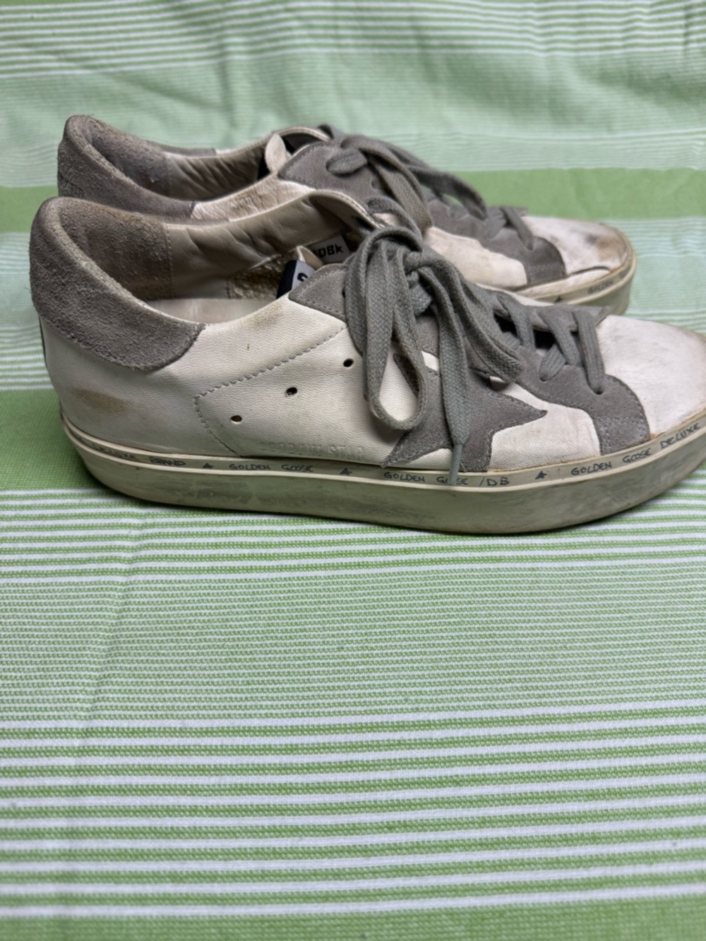 Golden Goose Women's White and Gray Low-Top Platform Sneakers - Picture 3 of 8
